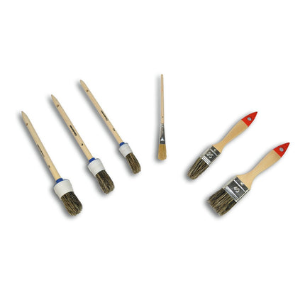 Nölle Profi Brush Pinsel-Set 6-teilig, Ring- und Flachpinsel Größen 02-1,5" | 1 Stück