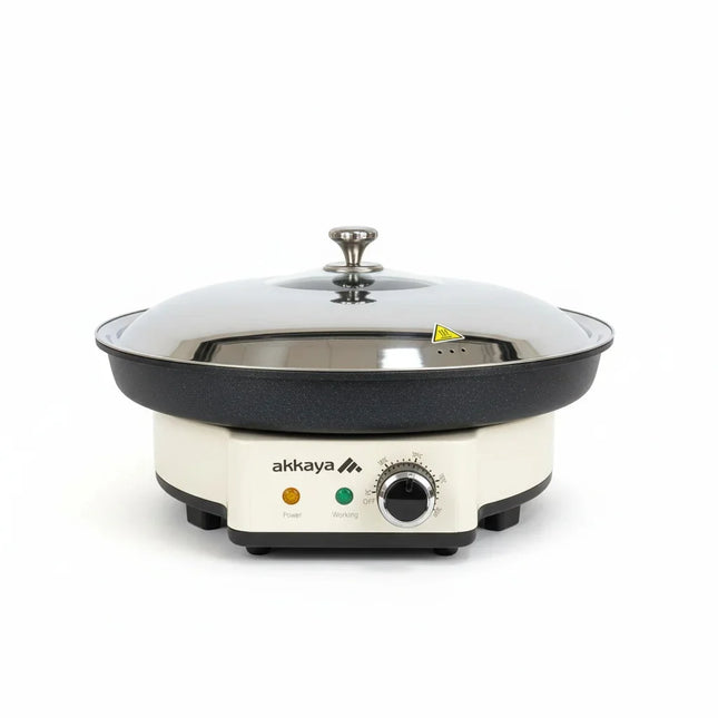 Akkaya Steinrapen Multifunktionale Partypfanne Weiss