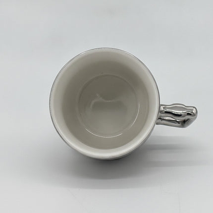Kaffeetassen Set 6-teilig Porzellan Silber, Abkya M6 Kaffeeservice