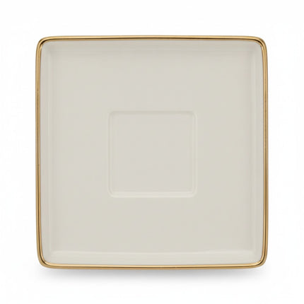 Espressotasse mit Untertasse, Goldrand, Keramik Weiss, 2-teiliges Set