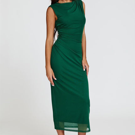 Mesh Maxi Dress In Green