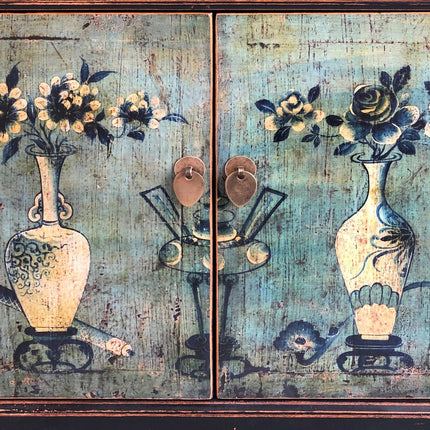Vintage Asia Orientalische Kommode Sideboard Schrank Minzgrün - Art. 34372-6