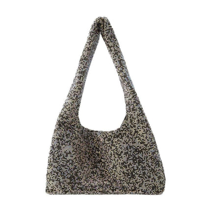 Crystal Mesh Armpit Tasche - Kara - Polyster - Black Pixel