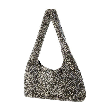 Crystal Mesh Armpit Tasche - Kara - Polyster - Black Pixel