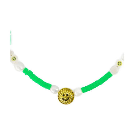 Happy Green Halskette - Shourouk - Messing - Grün