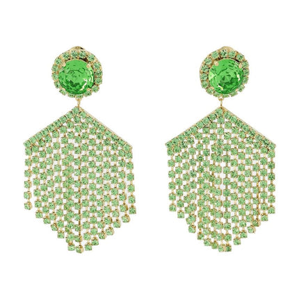Erdbeer-Ohrringe - Shourouk - Strasssteine - Grün