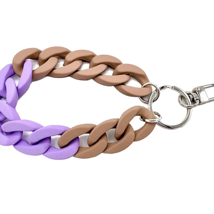 Schlüsselanhänger mit Karabiner "RUBBER EDITION" Beige/Lila