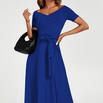 Bardot Midi Dress In Royal Blue