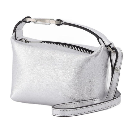 Tiny Moon Tasche aus silbernem Leder
