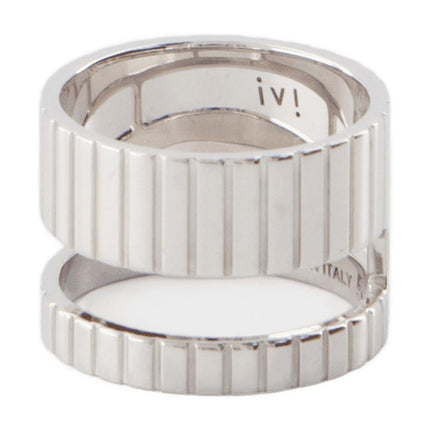 Ring Slot Core aus Rhodium Silber