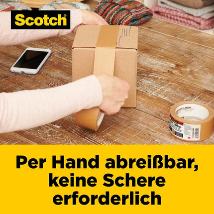 Scotch® Box Lock™ Papier-Verpackungsband, 48 mm x 22,8 m, 1 Rolle/Packung | Packung (1 Rolle)