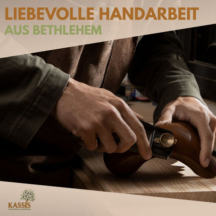 Olivenholz Krippen-Anhänger im Tannenbaum 3er Set (ohne Rinde) | Baumschmuck & Weihnachtsdeko für Advent und Weihnachten