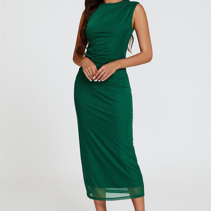 Mesh Maxi Dress In Green