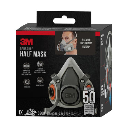 Auslaufartikel: 3M™ Halbmasken-Gehäuse 6200 wiederverwendbar, mittelgroß | Packung (1 Stück)