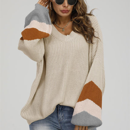Striped Jumper In Beige & Peach Pink & Camel