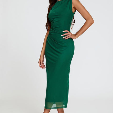 Mesh Maxi Dress In Green