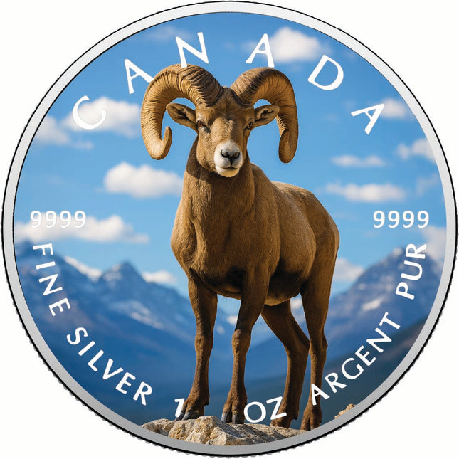 2025 Canada 1oz 9999 Silver BU Sentinel of the Peaks Colourized