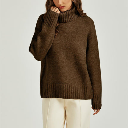 Jumper Top With High Neck In Brown