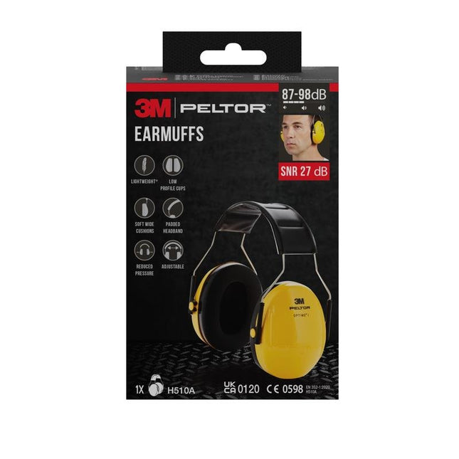 3M™ PELTOR™ Optime™ I Kapselgehörschutz H510A, SNR-Wert 27 dB, Gelb | Packung (1 Stück)