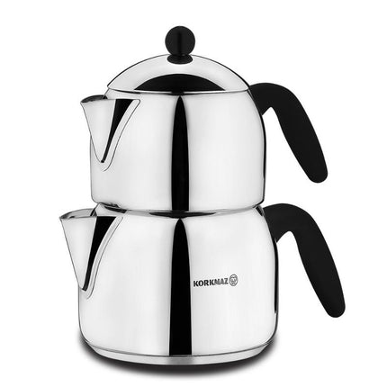 Orbit Midi Tee-Set – Edelstahl-Teekessel 1,5 L mit Glaskapsel & Induktionsboden