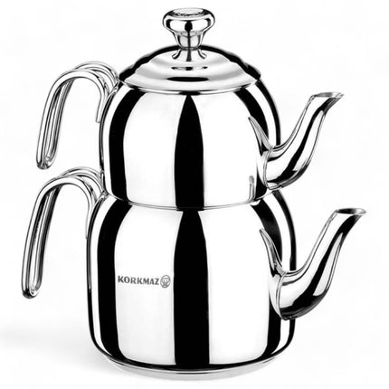 Teekannen Droppa Mega Tea Pot Set / Çaydanlik2,0 l / 3,5 l, 18/10 Edelstahl, Solar Base, induktionsgeeignet
