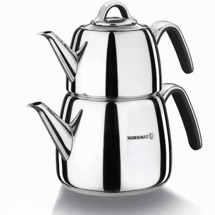 Teekannen Schwarz – 1,0 l / 2,0 l, 18/10 Edelstahl, induktionsgeeignet mit Vert Safe-Tea System