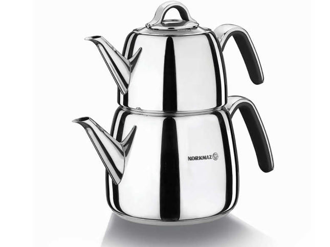 Teekannen Schwarz – 1,0 l / 2,0 l, 18/10 Edelstahl, induktionsgeeignet mit Vert Safe-Tea System