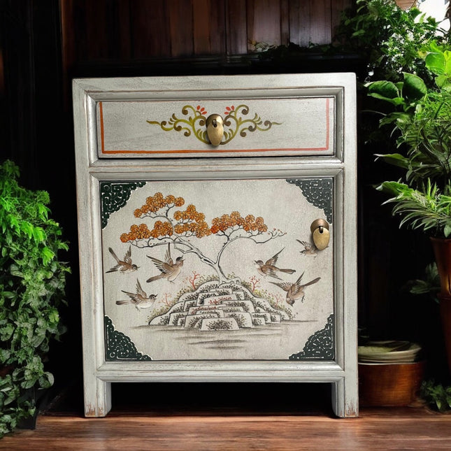 Vintage Asia Chinesisches Nachtkästchen Nachttisch "Vintagefog" - Art. 35191-12