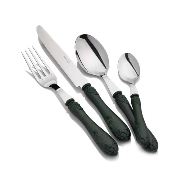 Flora 24 pcs. Cutlery Set / Catal Kasik Seti - Green / A2212
