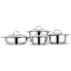 Lea 8-teiliges Kochgeschirr-Set Edelstahl mit Glasdeckel - Induktion geeignet