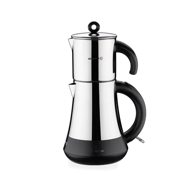 Korkmaz Hasbahçe Elektrischer Teekocher – Edelstahl Teekanne & Wasserkocher, 1700 W