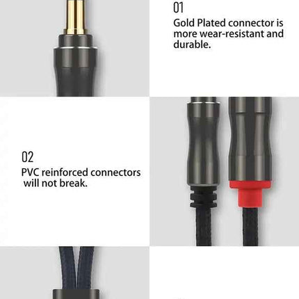 Premium Aux zu Cinch Kabel 3,5mm Klinke Audio 2x Cinch RCA Stecker auf Klinke
