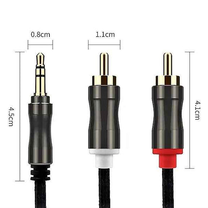 Premium Aux zu Cinch Kabel 3,5mm Klinke Audio 2x Cinch RCA Stecker auf Klinke