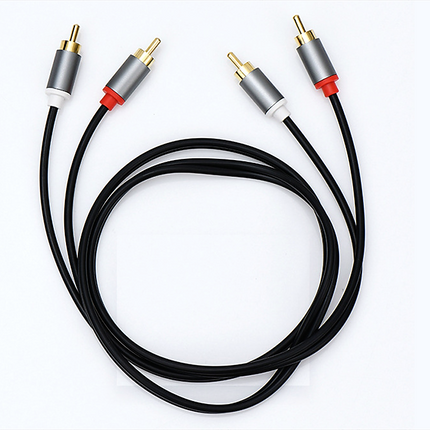 Premium Cinch Kabel Audio AUX 2 Stecker RCA Stereo HiFi Vergoldet Nylon oder TPE