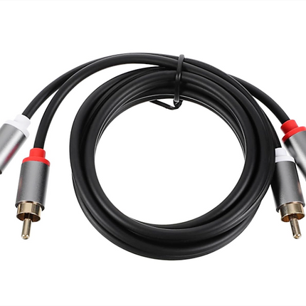 Premium Cinch Kabel Audio AUX 2 Stecker RCA Stereo HiFi Vergoldet Nylon oder TPE