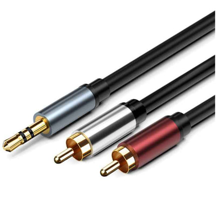 Premium Aux zu Cinch Kabel 3,5mm Klinke Audio 2x Cinch RCA Stecker auf Klinke
