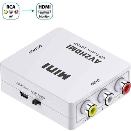 AV RCA zu HDMI Adapter Konverter Full HD 1080P Video Audio TV 3 RCA CVBS HDMI