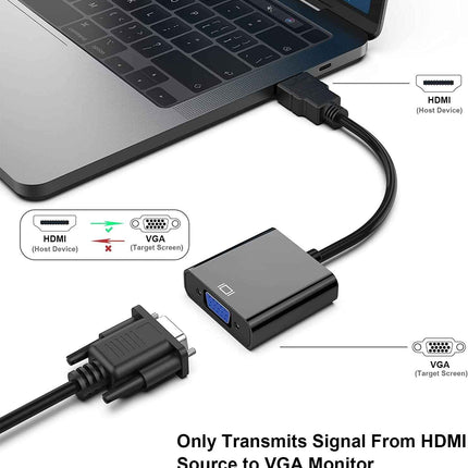 HDMI auf VGA Adapter D-Sub 15-polig Konverter Full HD 1080p VGA Buchse