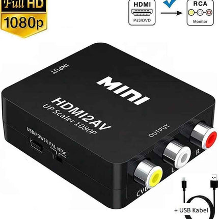 HDMI zu AV Adapter Full HD 1080P HDMI zu Video Audio RCA Konverter USB Kabel