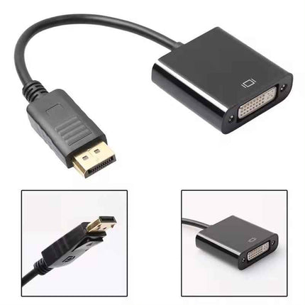 DP zu DVI Adapter DisplayPort zu DVI Konverter Full HD 1080p PC Beamer Vergoldet