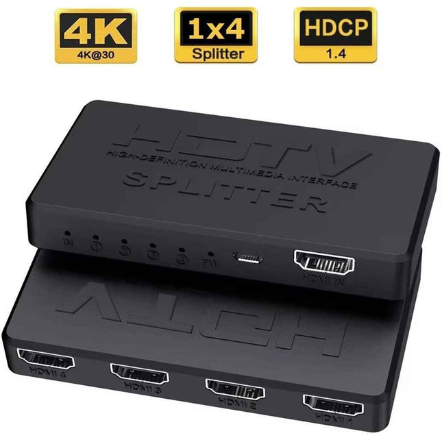 1-in-4-out HDMI Splitter Verteiler 4K 3D 4K@30Hz 1080p@60Hz Ultra HD Adapter