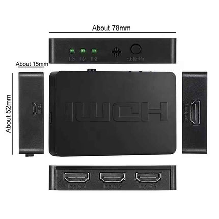 3-in-1-out HDMI Switch Umschalter Fernbedienung Ultra HD 4K oder Full HD 1080p