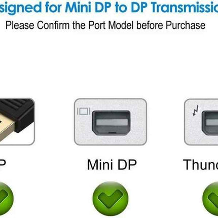 Mini DP zu DP Adapter Mini DisplayPort auf DisplayPort MacBook Surface 4K@60Hz