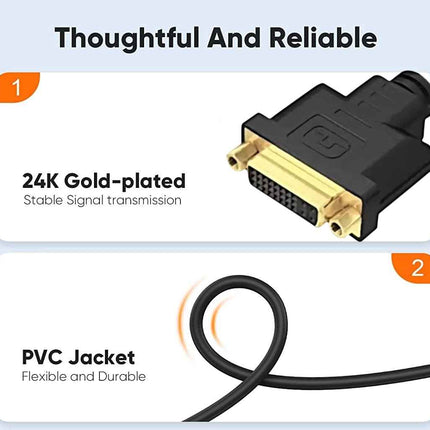 Bidirektionales HDMI zu DVI Adapter Kabel DVI-I Buchse auf HDMI Stecker 1080p