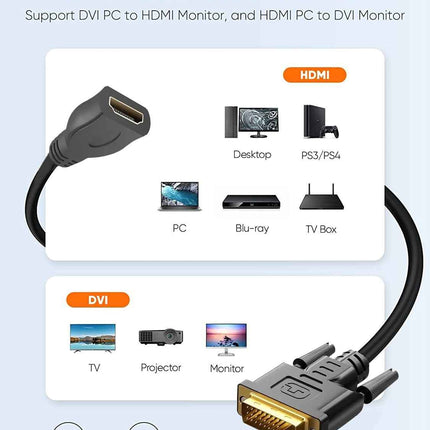 Bidirektionales DVI zu HDMI Adapter Kabel DVI-D Stecker auf HDMI Buchse 1080P