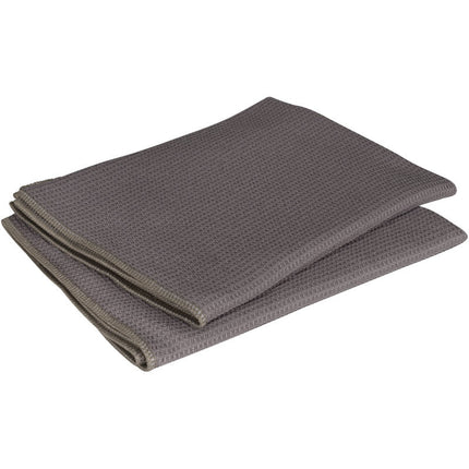 ENA Grey Platin Geschirrtuch, Mikrofaser, 50x80 cm, Grau    | Packung (2 Stück)