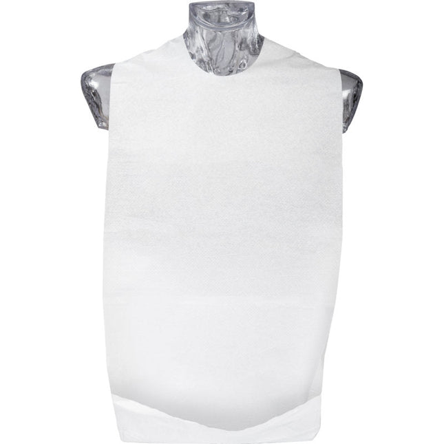 ABENA Excellent Speiselatz Einweg m. Tasche, 37x70 cm, Weiß   | Packung (100 Stück)