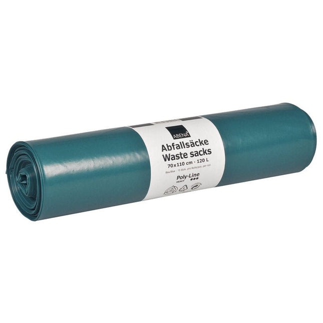 Abfallsäcke 120 L, 700x1100 mm, 76 my LDPE, Blau    | Rolle (15 Beutel)