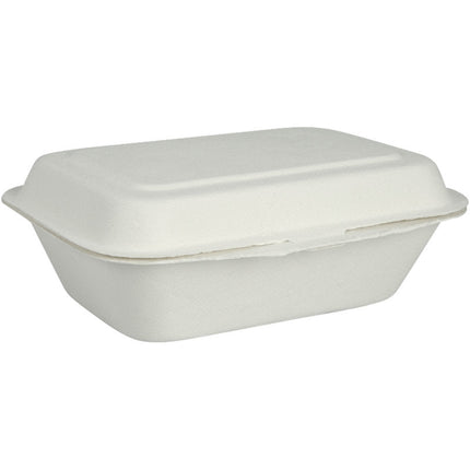 Menübox, Bagasse, Ungeteilt, Weiß