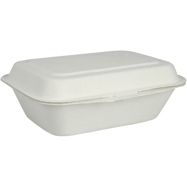 Menübox, Bagasse, Ungeteilt, Weiß